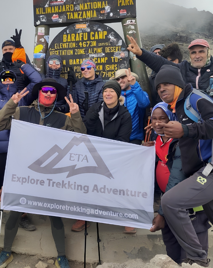 Explore Trekking Adventure team on the mountain